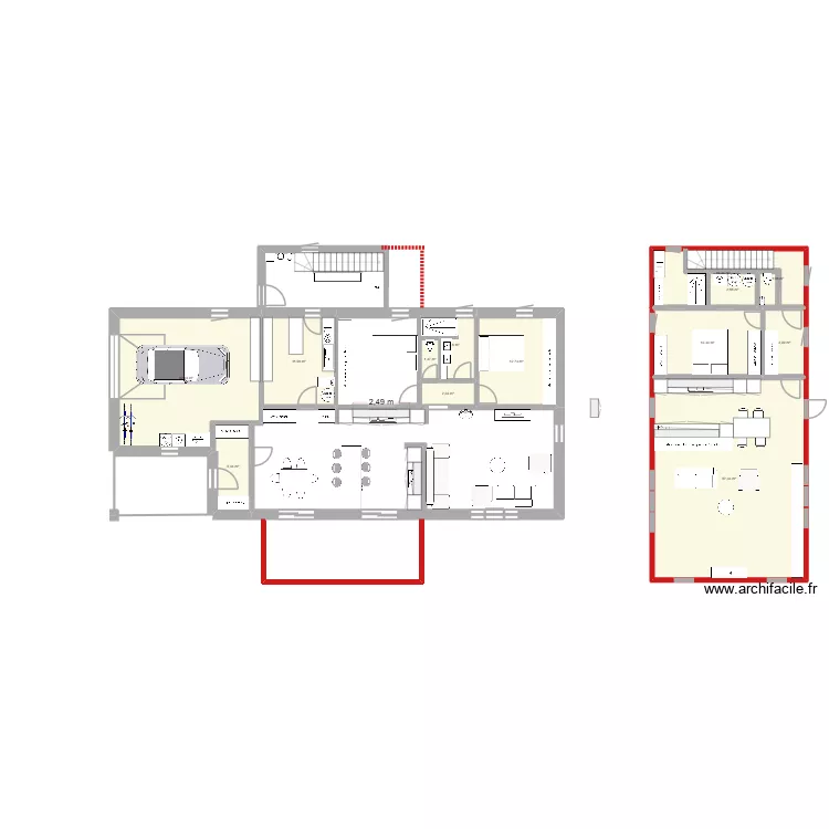 plan avec concierge. Plan de 13  et 161 m²