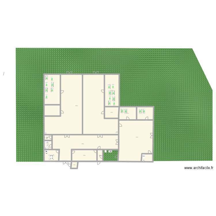 creches. Plan de 12 pièces et 647 m2