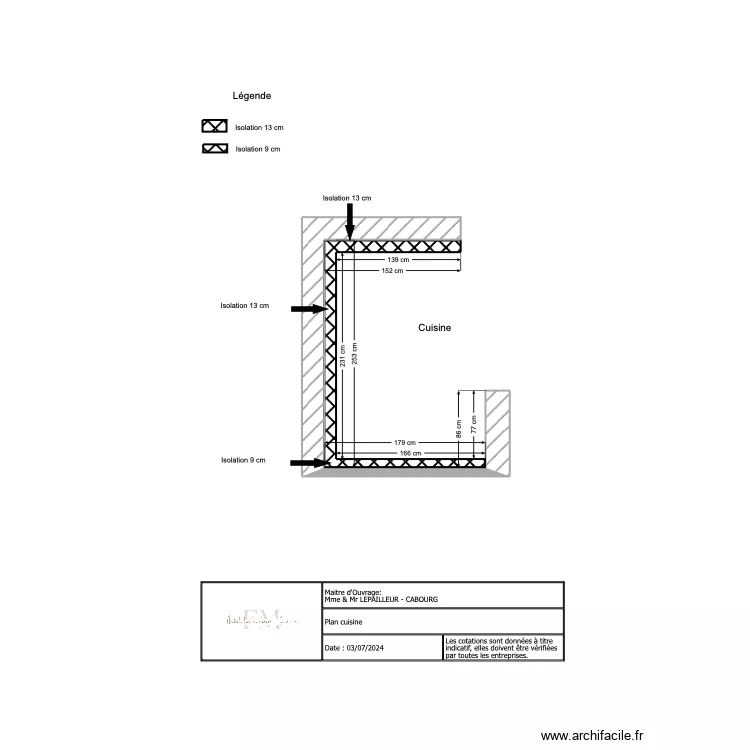Plan cuisine LEPAILLEUR. Plan de Plan cuisine LEPAILLEUR. Plan de