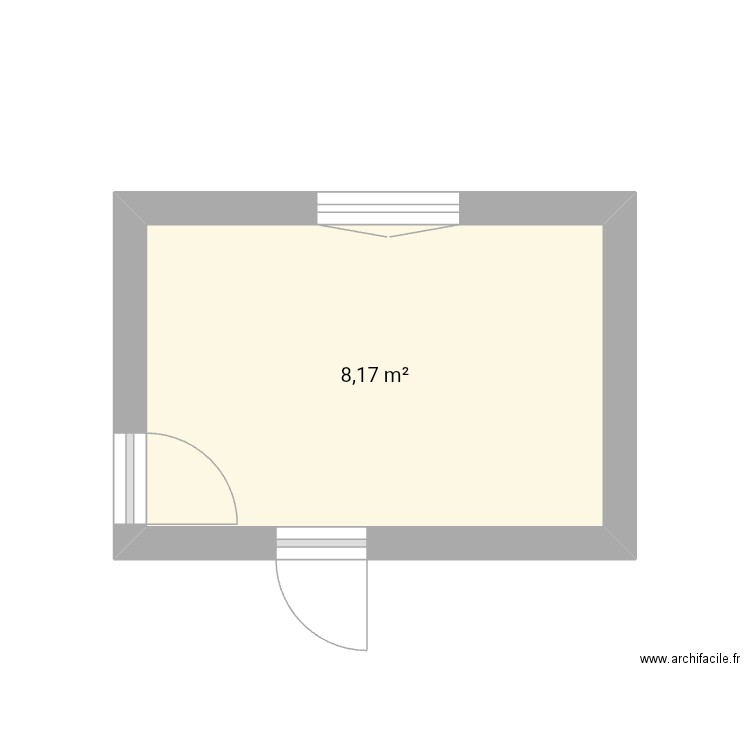 Sdb. Plan de 1 pièce et 8 m2