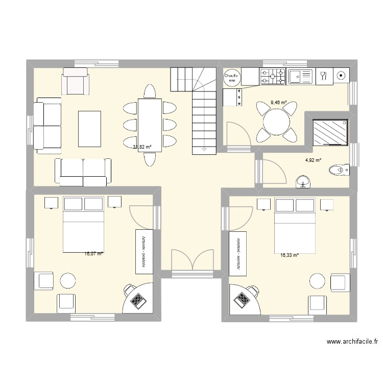 manjaka2. Plan de 5 pièces et 79 m2