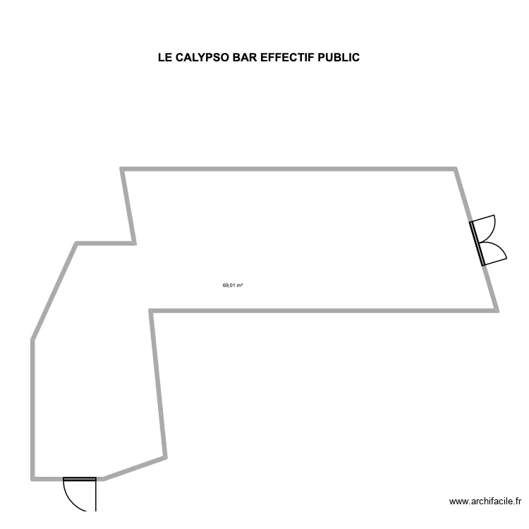 CALYPSO BAR. Plan de 1  et 69 m²