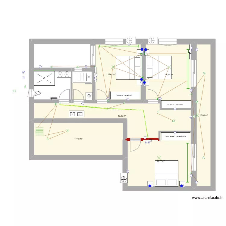 plan djerba &eacute;tage modifi&eacute; 2. Plan de 6  et 102 m²