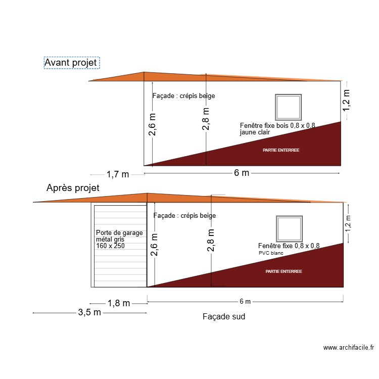 V2 FACADE SUD - APRES TRAVAUX. Plan de 0 pièce et 0 m2