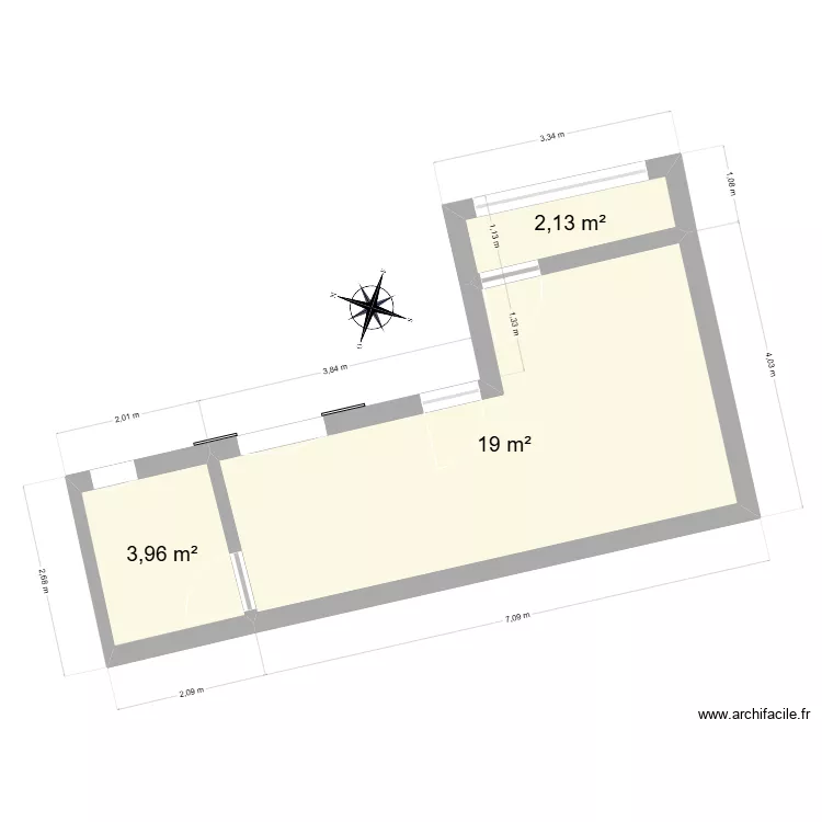 Parcelle ad450 studio. Plan de 