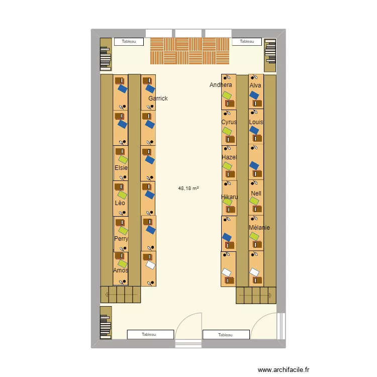 Salle de Enchantement. Plan de 
