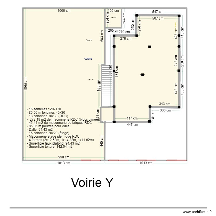 vue en plan Callixte Nyabugete IV dalle. Plan de 2 pièces et 278 m2