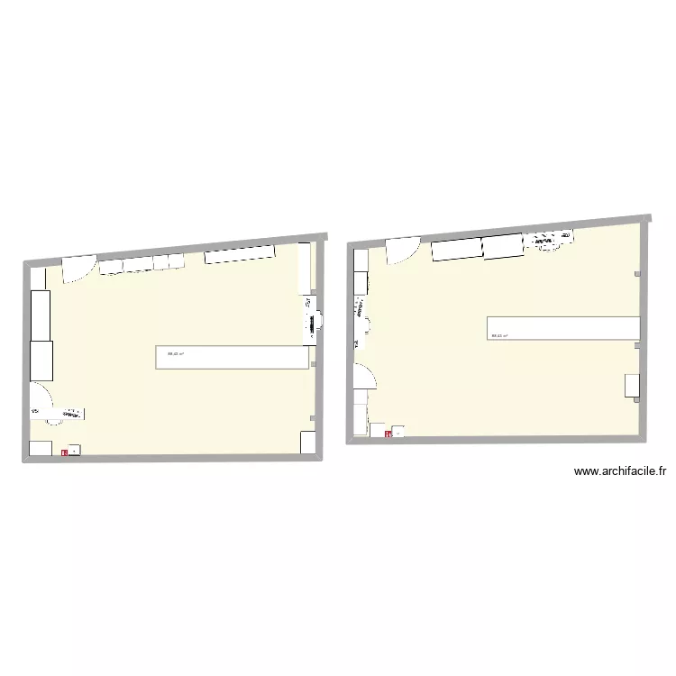 ATELIER. Plan de 2  et 177 m²