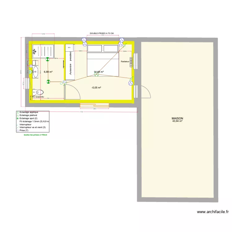 OBLIGIS. Plan de 4  et 90 m²