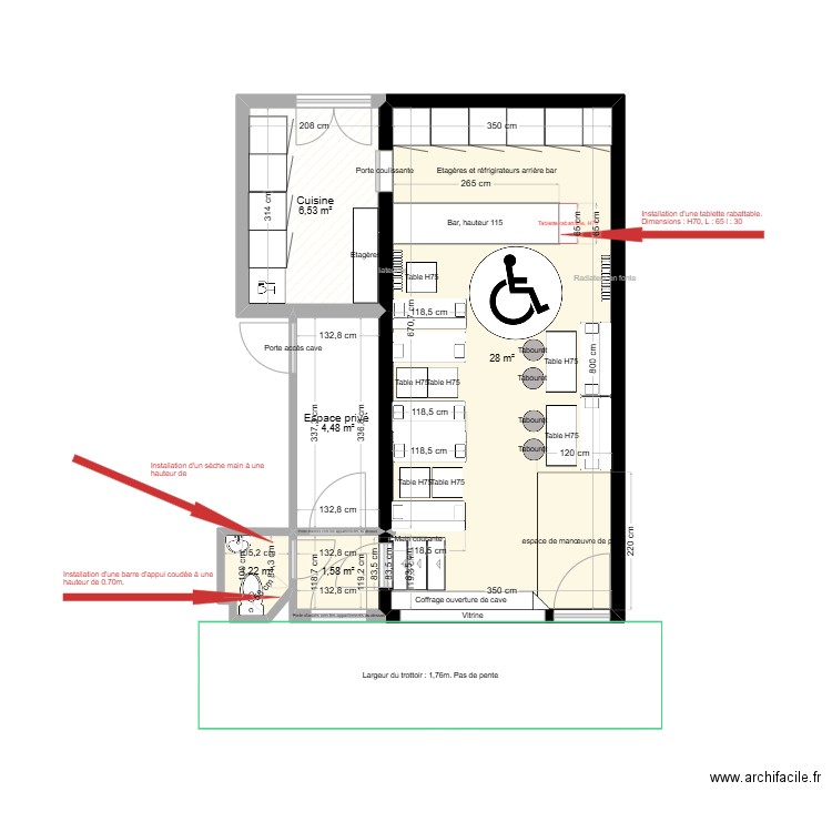 Le Rétro Le Portel. Plan de 5 pièces et 42 m2