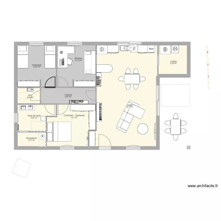 Fontet deffff. Plan de 9  et 98 m²