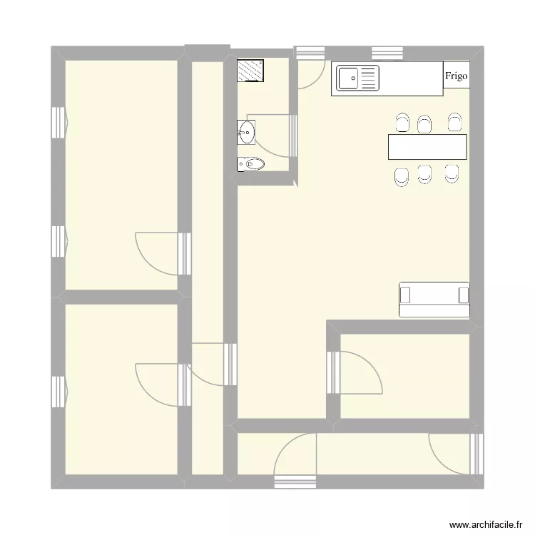 plan 1. Plan de 7  et 52 m²
