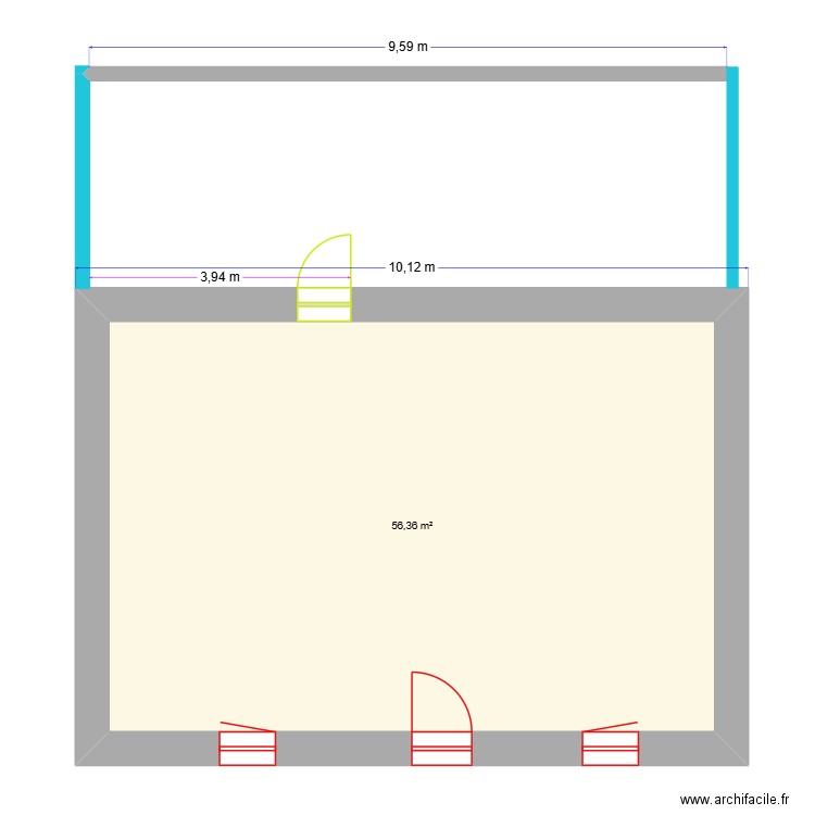 PLAN MARSAUDIERE 2. Plan de 1 pièce et 56 m2