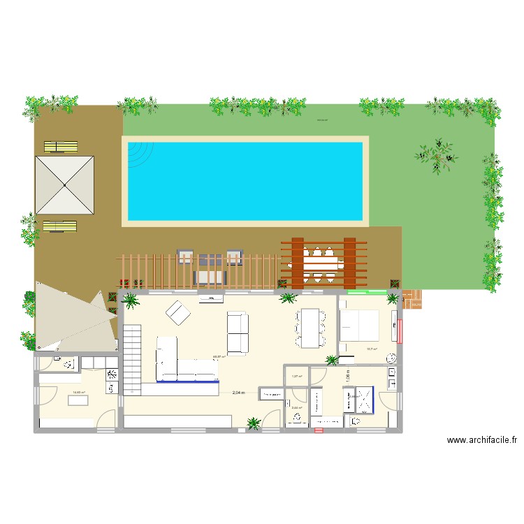 Villa Grasse - RDC V9. Plan de 6 pièces et 108 m2