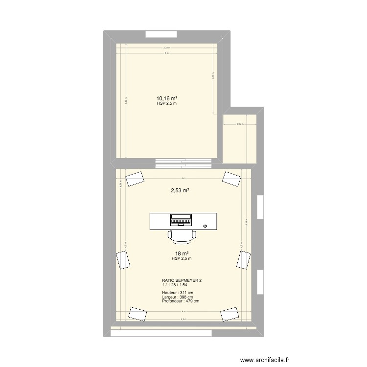Studio 2025-08-22. Plan de 3 pièces et 63 m2