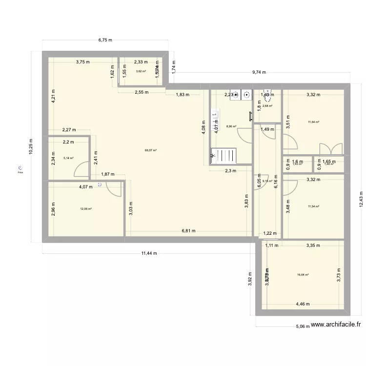 maison sadra aubiny. Plan de 12  et 150 m²