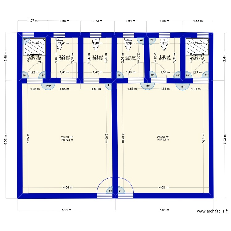 gael 01. Plan de 8 pièces et 70 m2