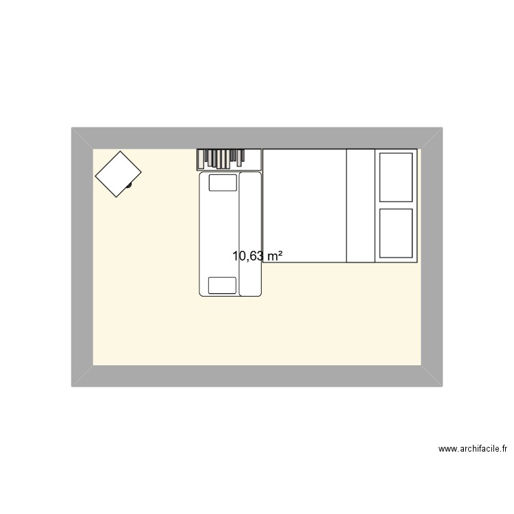 ch chouchou. Plan de 1 pièce et 11 m2