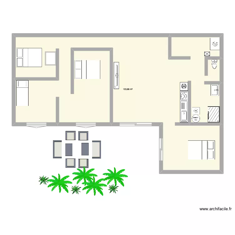 APPARTEMENT A5. Plan de 1 et 104 m² APPARTEMENT A5. Plan de 1 et 104 m²