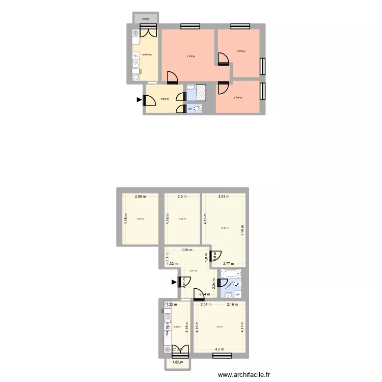 Komensk&eacute;ho 667, byt 9. Plan de 22 Pièces et 274 m²