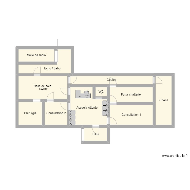 Canigat. Plan de 12 pièces et 28 m2