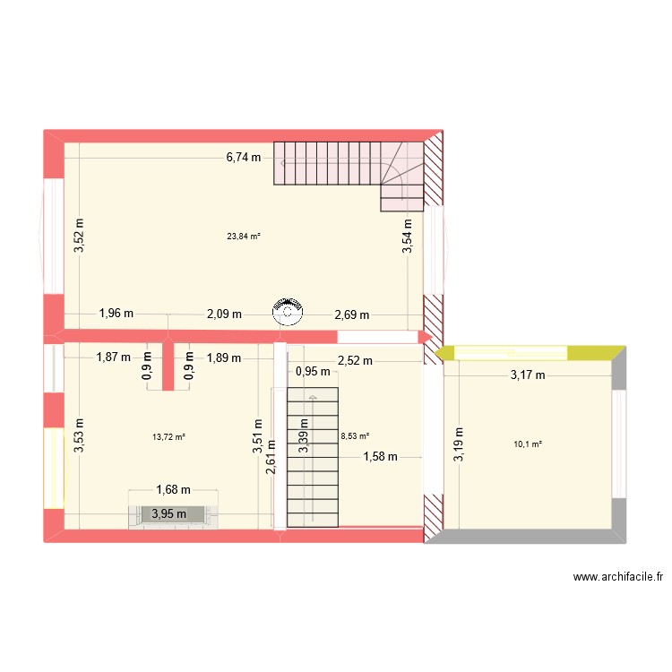 vic rez. Plan de 4 pièces et 56 m2