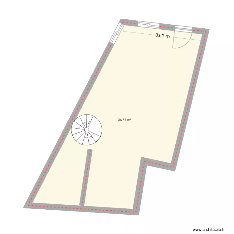 Dcheira. Plan de 1  et 36 m²