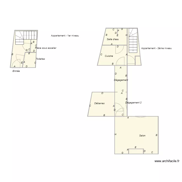 Croquis MAURET dernier &eacute;tage. Plan de 