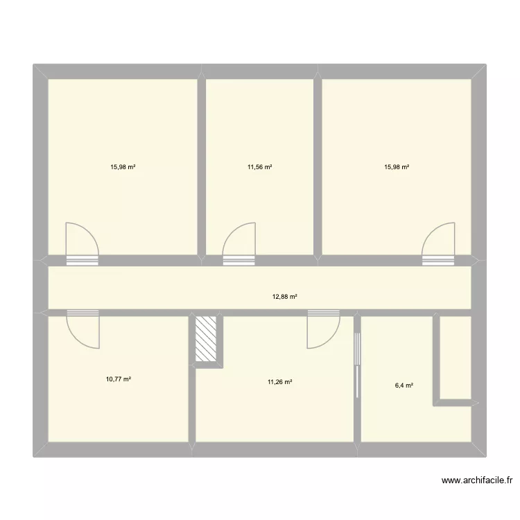 Mariotte Etage. Plan de 8 pièces et 85 m²