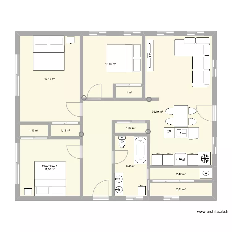 &eacute;tage 18e plan2. Plan de 11  et 95 m²