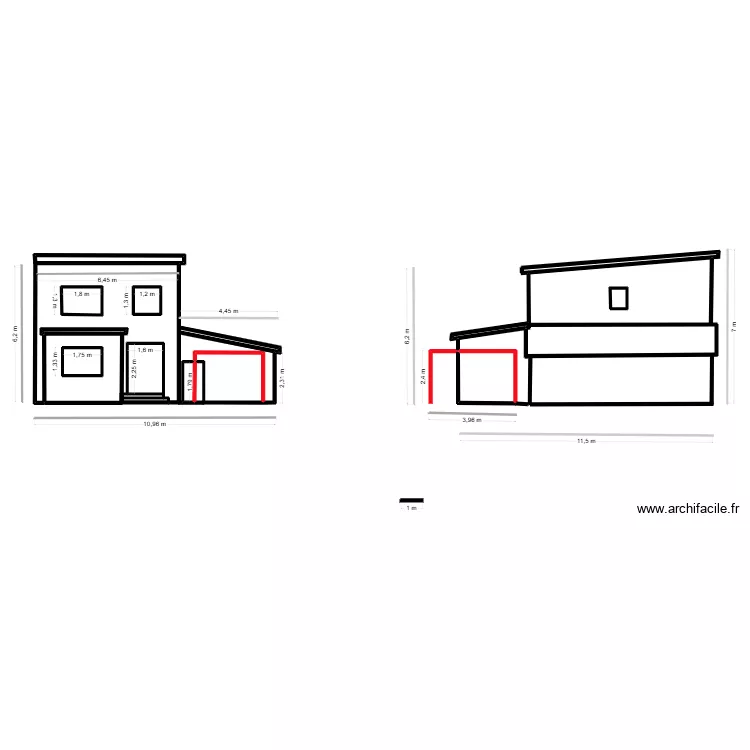 Coupe. Plan de 10 Pièces et 17 m²