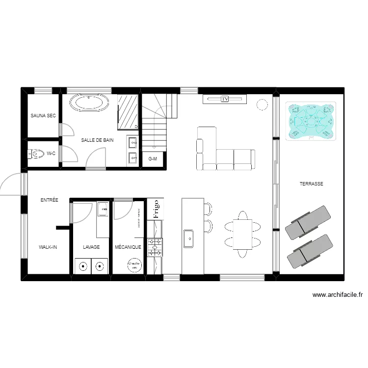 HALTE chalet. Plan de 8  et 93 m²