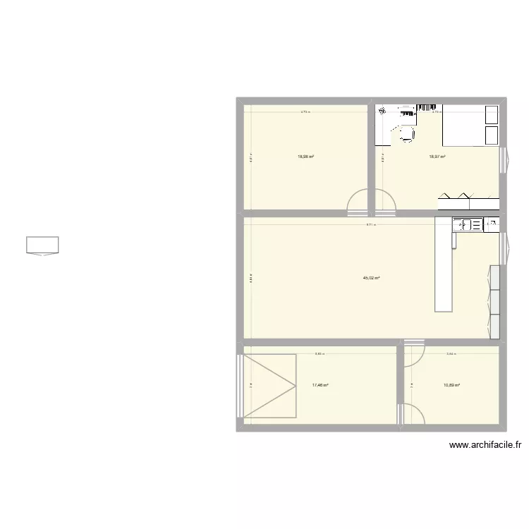 maison 1. Plan de 5  et 111 m²