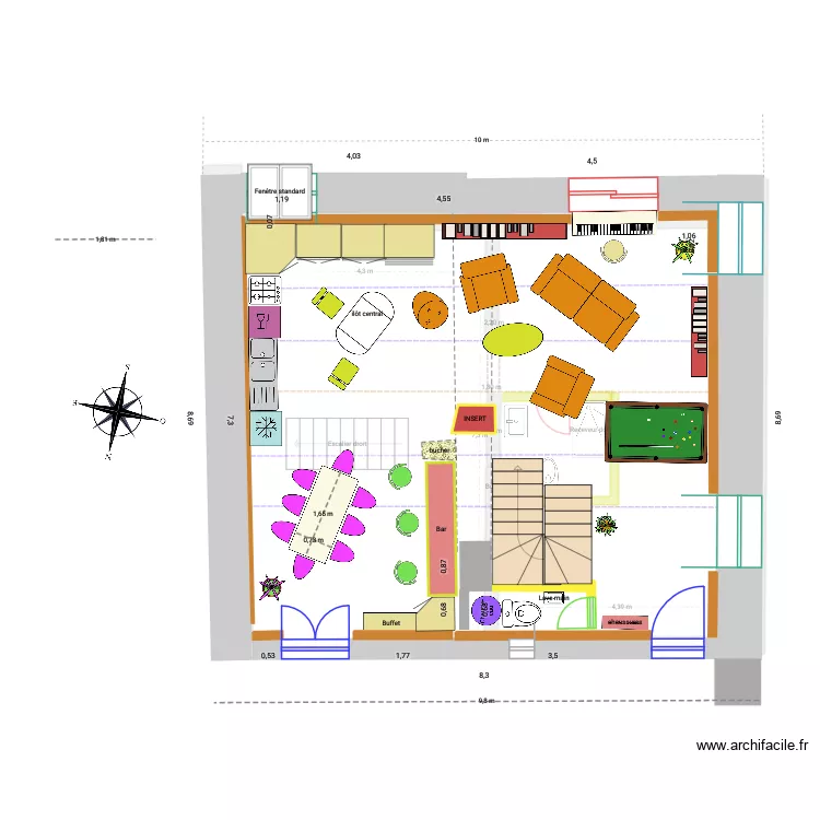 caoussado11. Plan de 1  et 7 m²