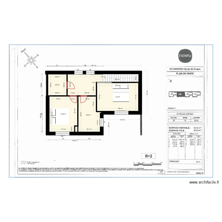 Esapce Total + premier avec plancher - option carrée. Plan de 10 pièces et 102 m2