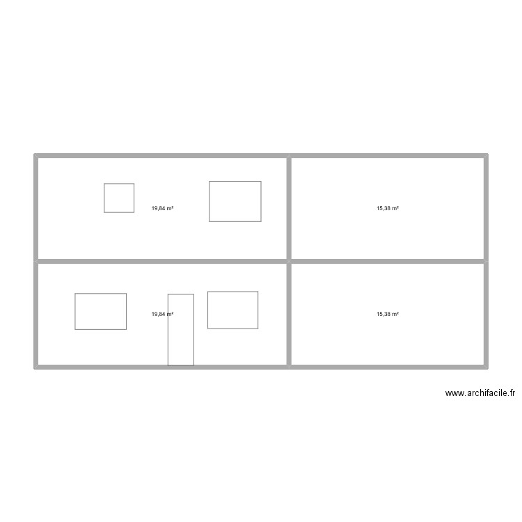 vu face. Plan de 0 pièce et 0 m2