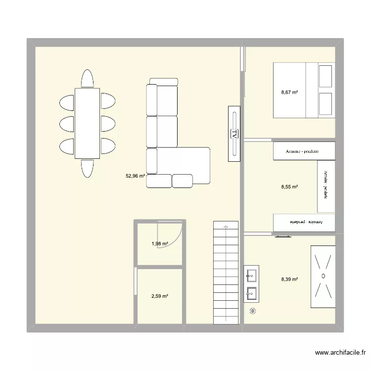R+1 Martinange. Plan de 6  et 83 m²