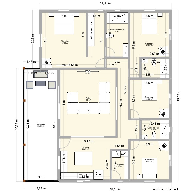 idée de maison perso. Plan de 10 pièces et 177 m2