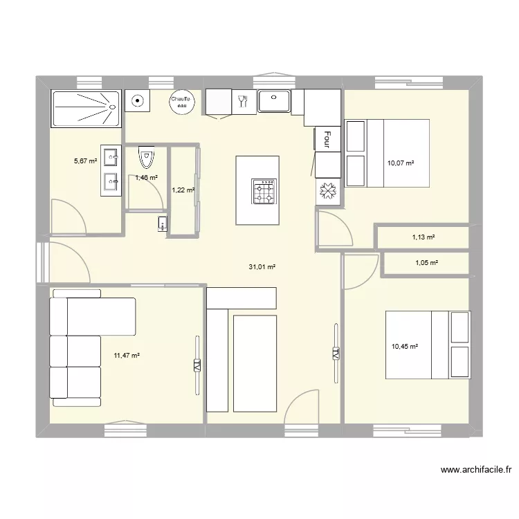 Maison Eco. Plan de 9  et 74 m²