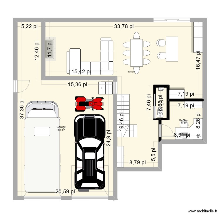 Maison LAS. Plan de 4 pièces et 117 m2