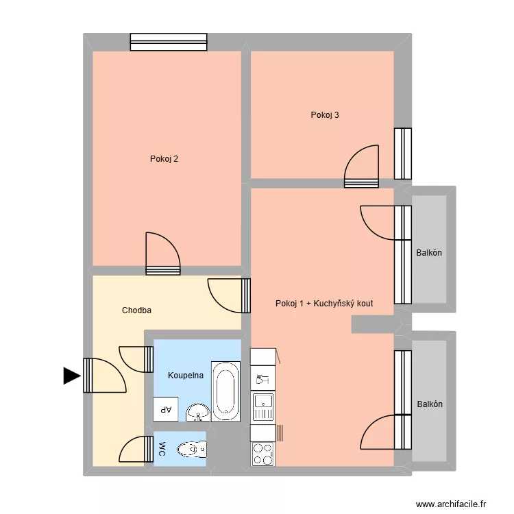 ČSA 798, byt 58. Plan de 13  et 191 m²