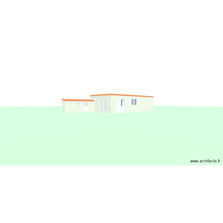 Plan Final dépendance - avec toiture. Plan de 5 pièces et 70 m2