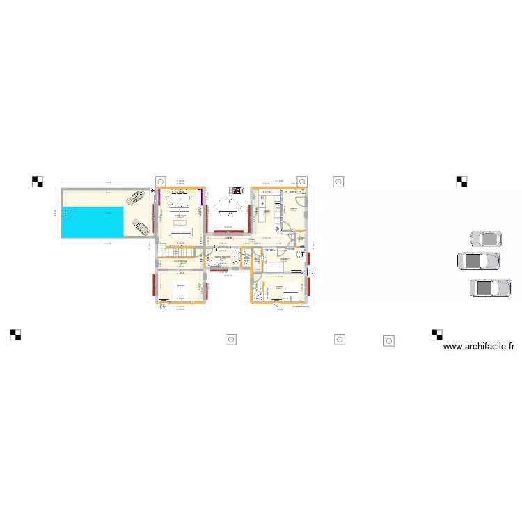 plan modif piscine 28-11-25. Plan de 20  et 198 m²