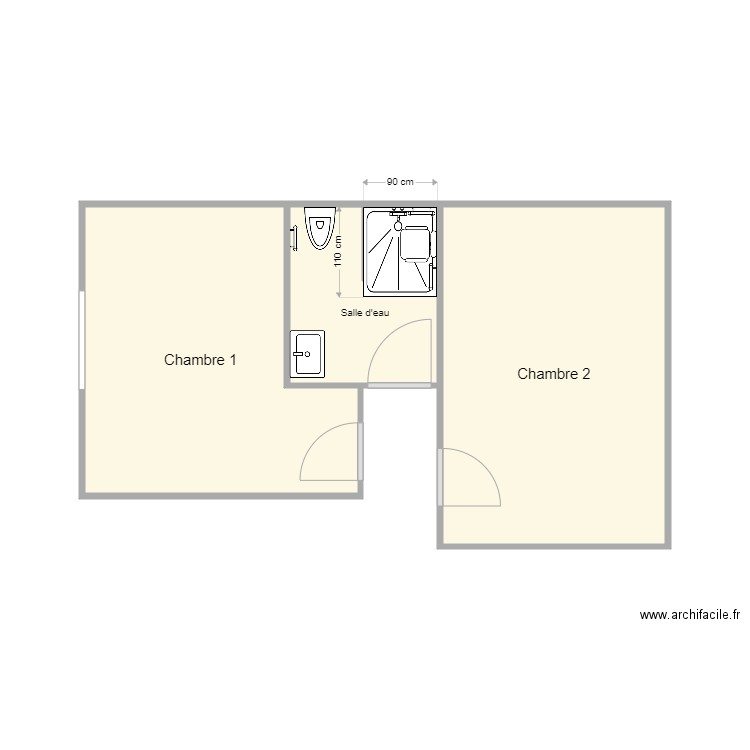 plan après travaux pouliquen. Plan de 3 pièces et 24 m2