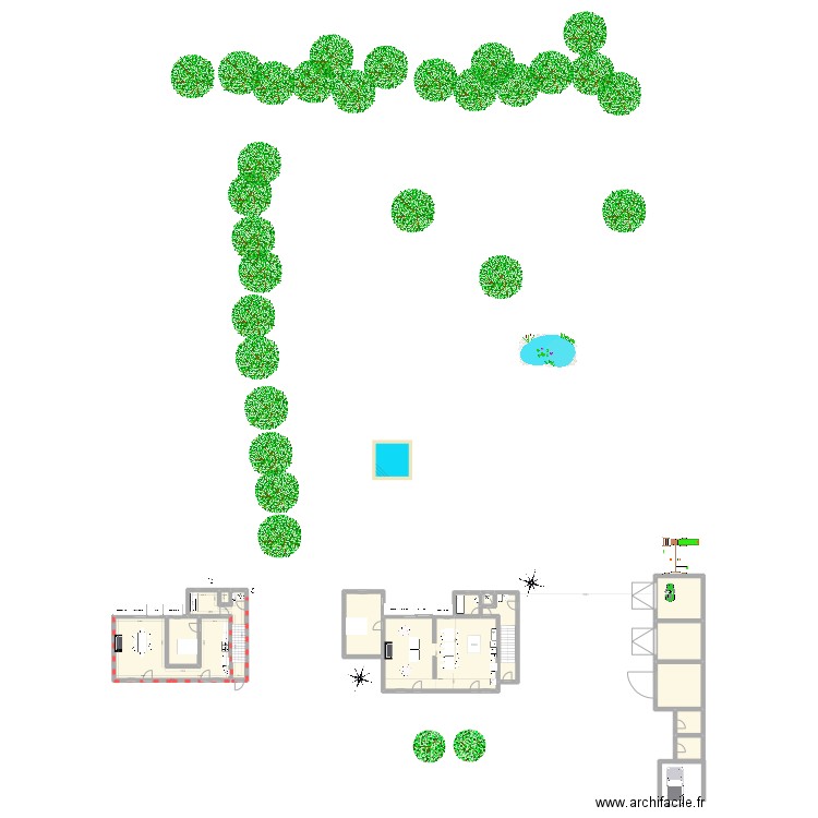 Maisons. Plan de 26 pièces et 370 m2