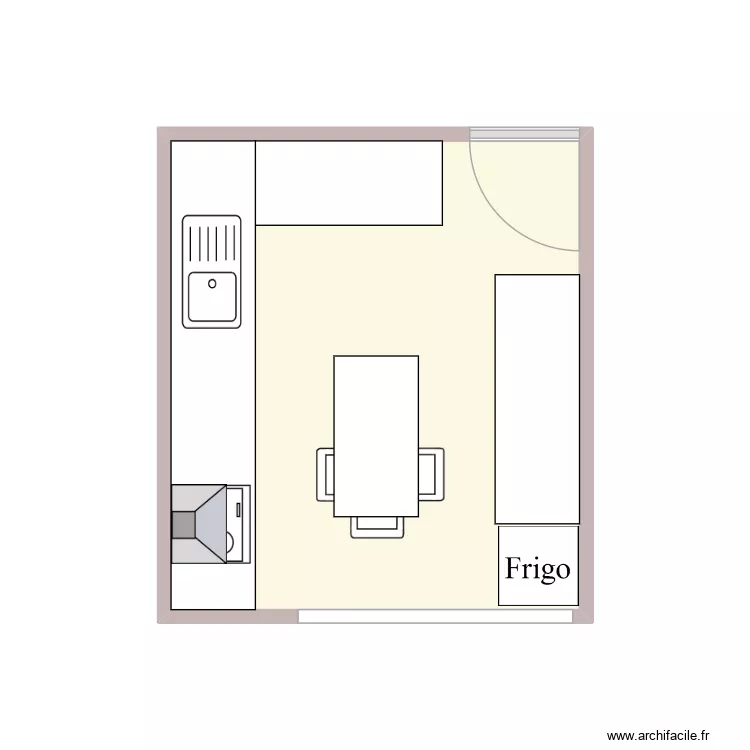 Cuisine. Plan de 1  et 11 m²