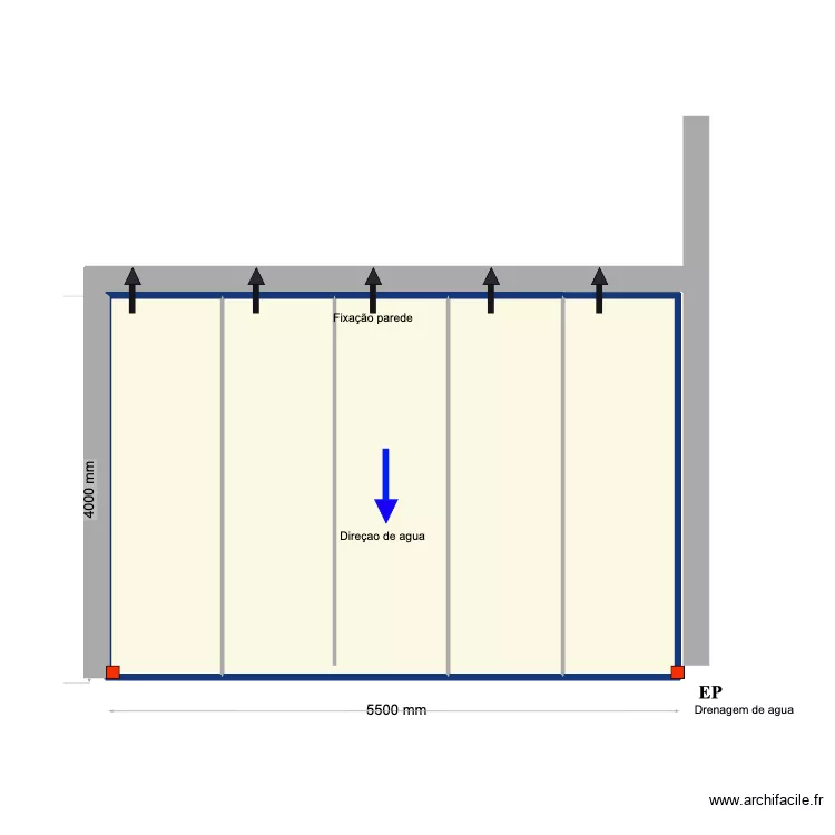 4000*5500 Koelho solid. Plan de 4  et 22 m²