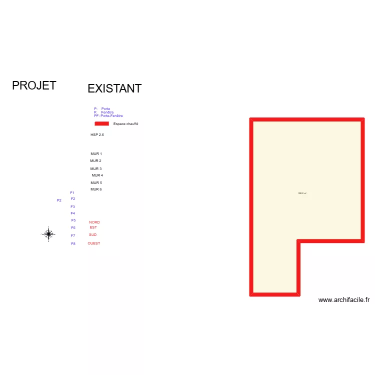 MARTIN_ Existant. Plan de 1  et 106 m²