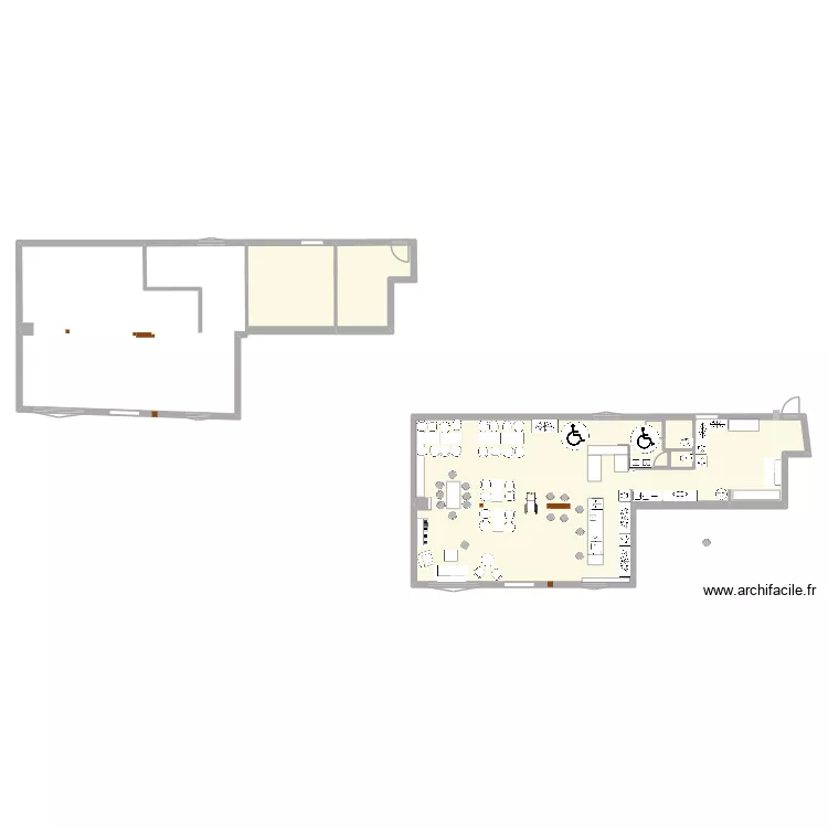 BAR A DROITE. Plan de 4  et 163 m²