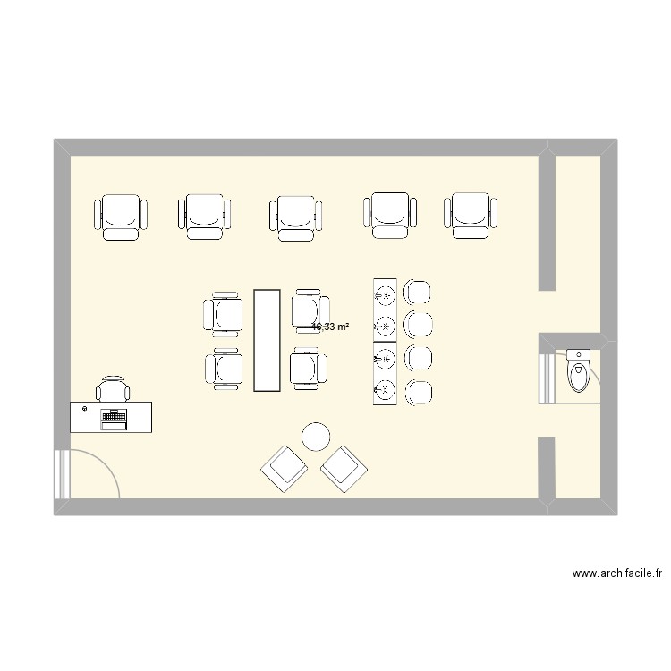 VENTE. Plan de 1 pièce et 46 m2